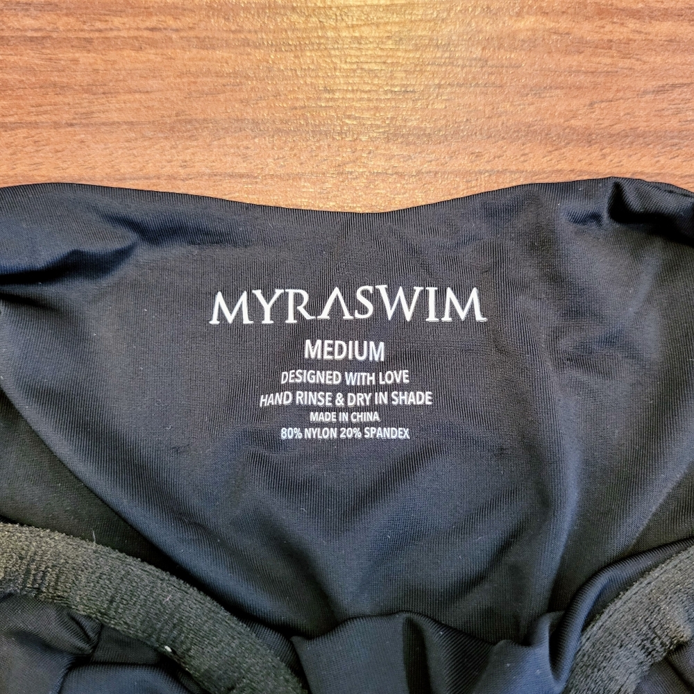 NWT Myraswim Mila One Piece Swimsuit in Black Size Medium - Picture 7 of 11
